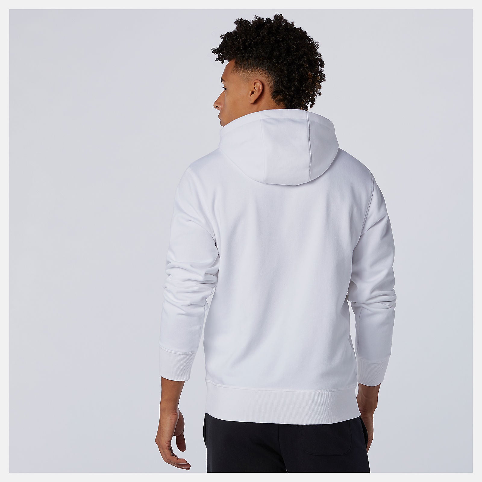 White NB Essentials Stacked Logo Po Hoodie | New Balance Clothing