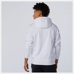 White NB Essentials Stacked Logo Po Hoodie | New Balance Clothing