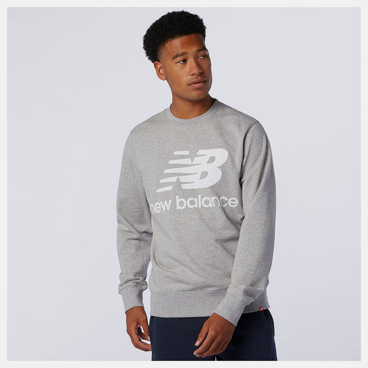 Athletic Grey NB Essentials Stacked Logo Crew | New Balance Clothing