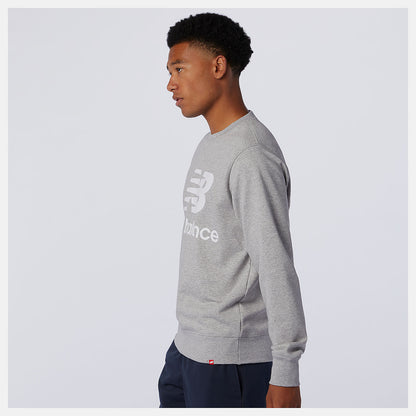 Athletic Grey NB Essentials Stacked Logo Crew | New Balance Clothing