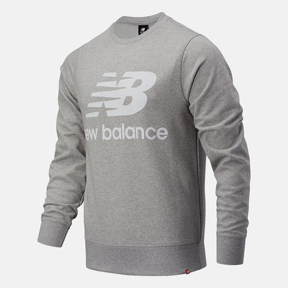 Athletic Grey NB Essentials Stacked Logo Crew | New Balance Clothing