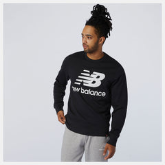 Black NB Essentials Stacked Logo Crew | New Balance Clothing