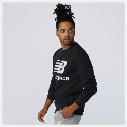 Black NB Essentials Stacked Logo Crew | New Balance Clothing