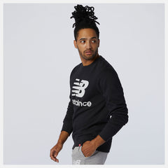 Black NB Essentials Stacked Logo Crew | New Balance Clothing