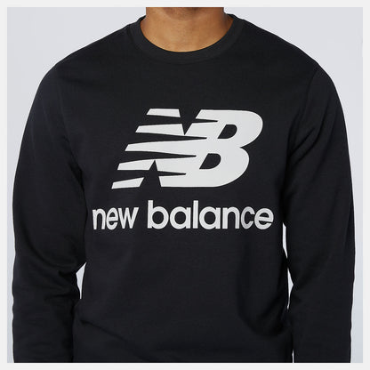 Black NB Essentials Stacked Logo Crew | New Balance Clothing