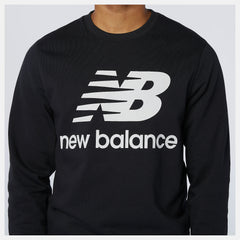 Black NB Essentials Stacked Logo Crew | New Balance Clothing