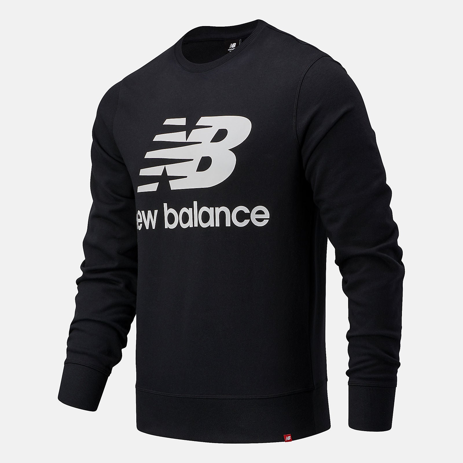 Black NB Essentials Stacked Logo Crew | New Balance Clothing