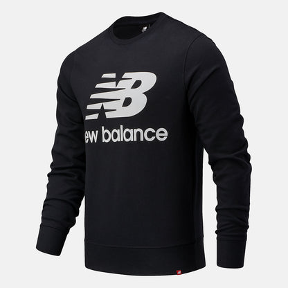 Black NB Essentials Stacked Logo Crew | New Balance Clothing