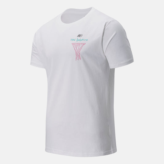 White Multi NB Swish Tee | New Balance Clothing