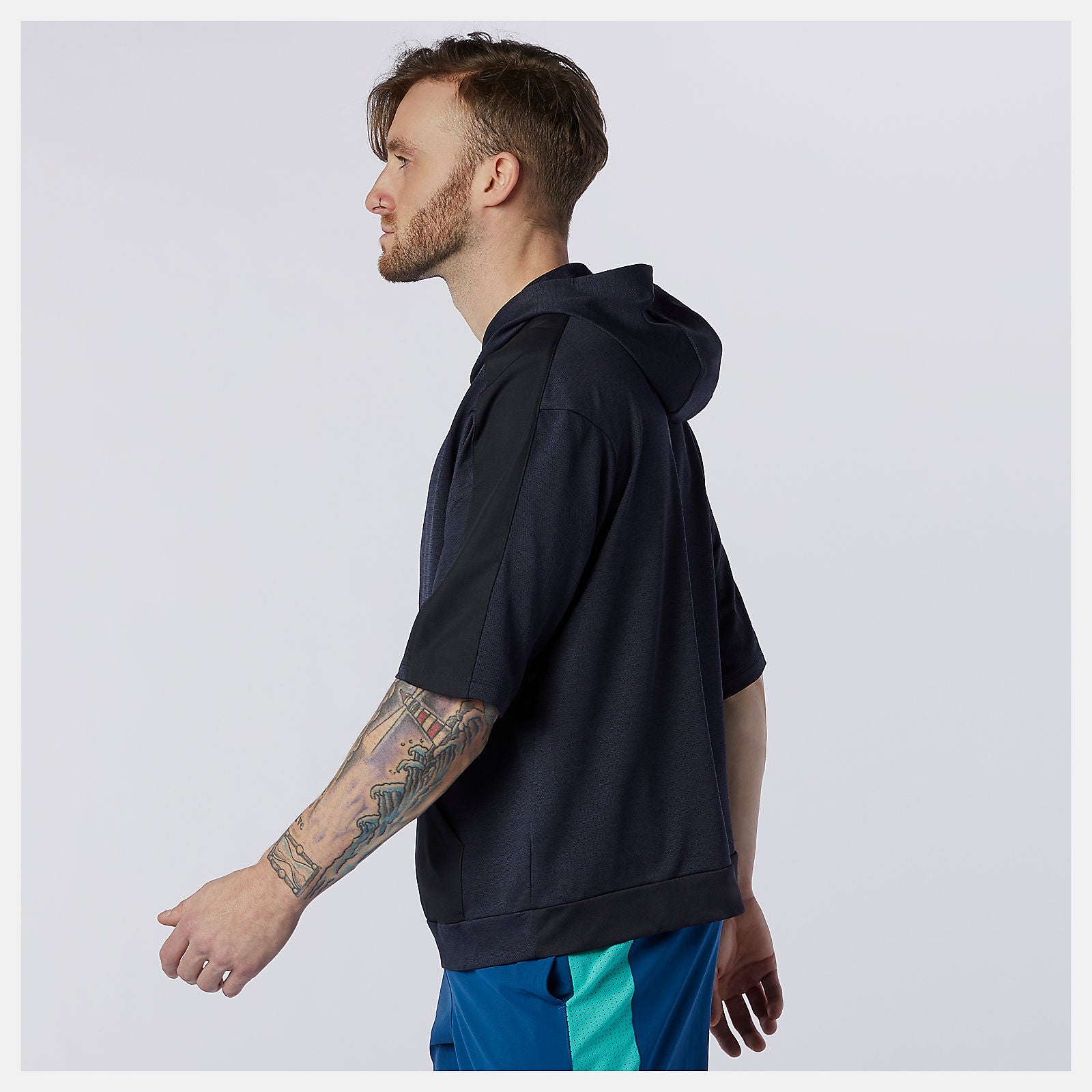 Eclipse Heather Tenacity Lightweight Knit Short Sleeve Hoodie | New Balance Clothing