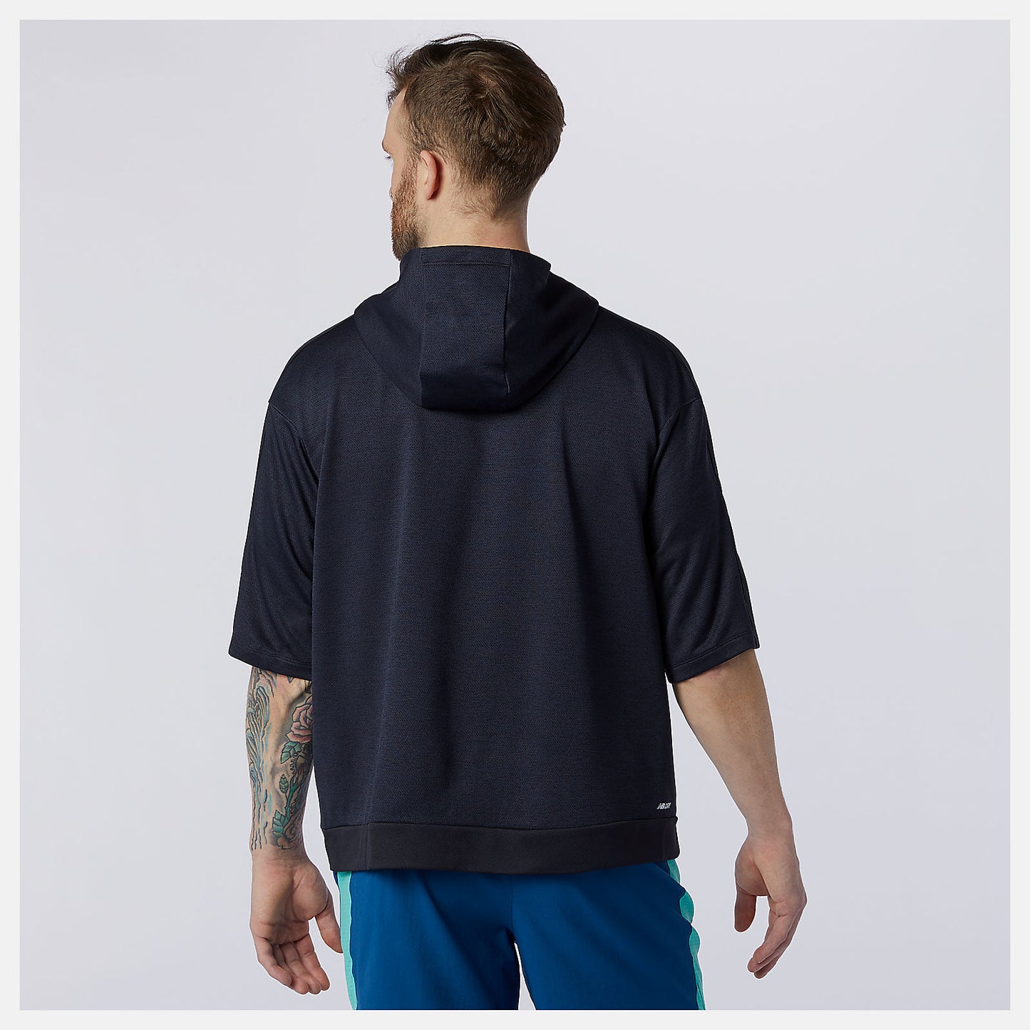 Eclipse Heather Tenacity Lightweight Knit Short Sleeve Hoodie | New Balance Clothing
