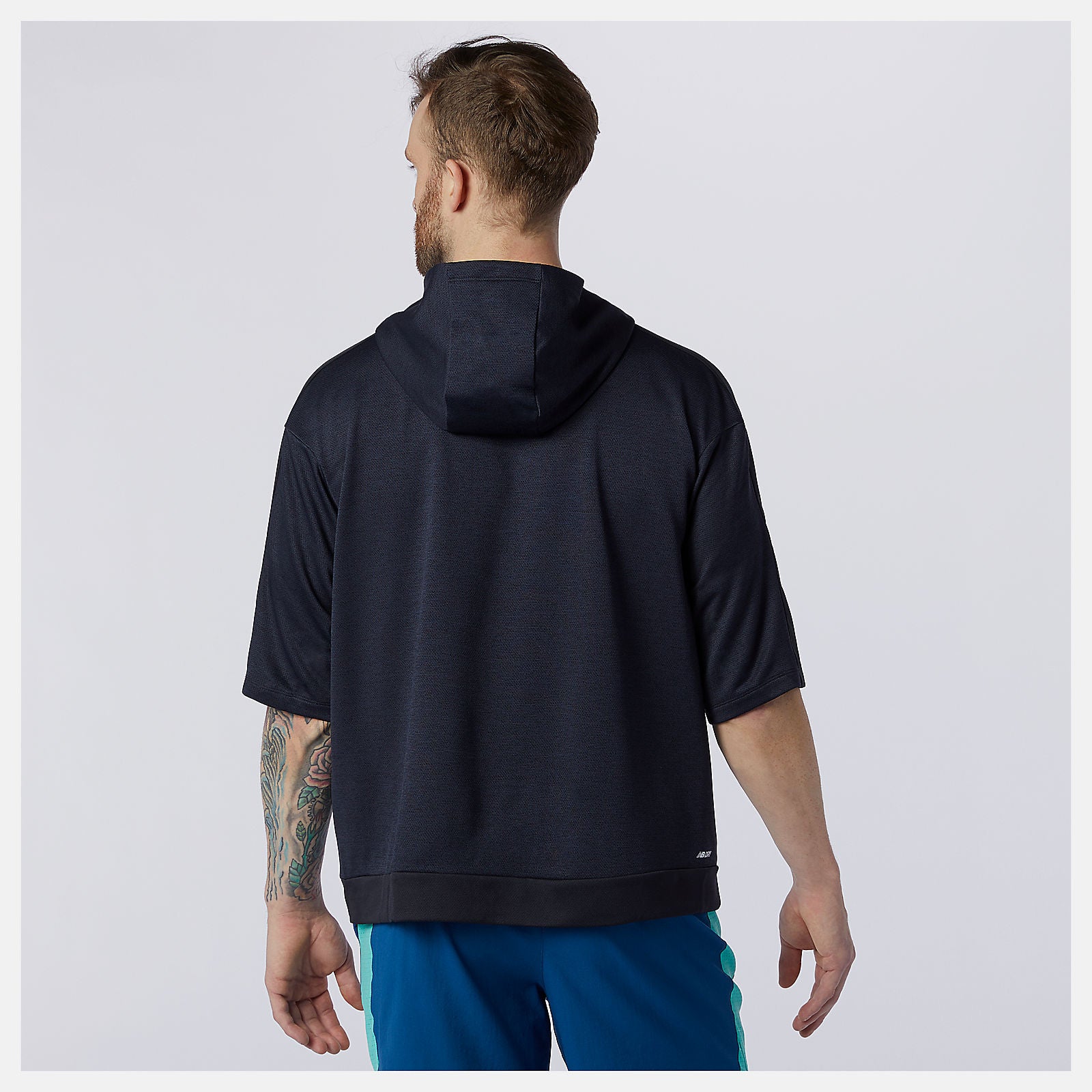 Eclipse Heather Tenacity Lightweight Knit Short Sleeve Hoodie | New Balance Clothing