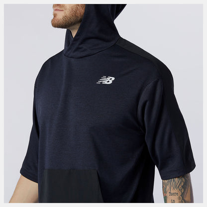 Eclipse Heather Tenacity Lightweight Knit Short Sleeve Hoodie | New Balance Clothing