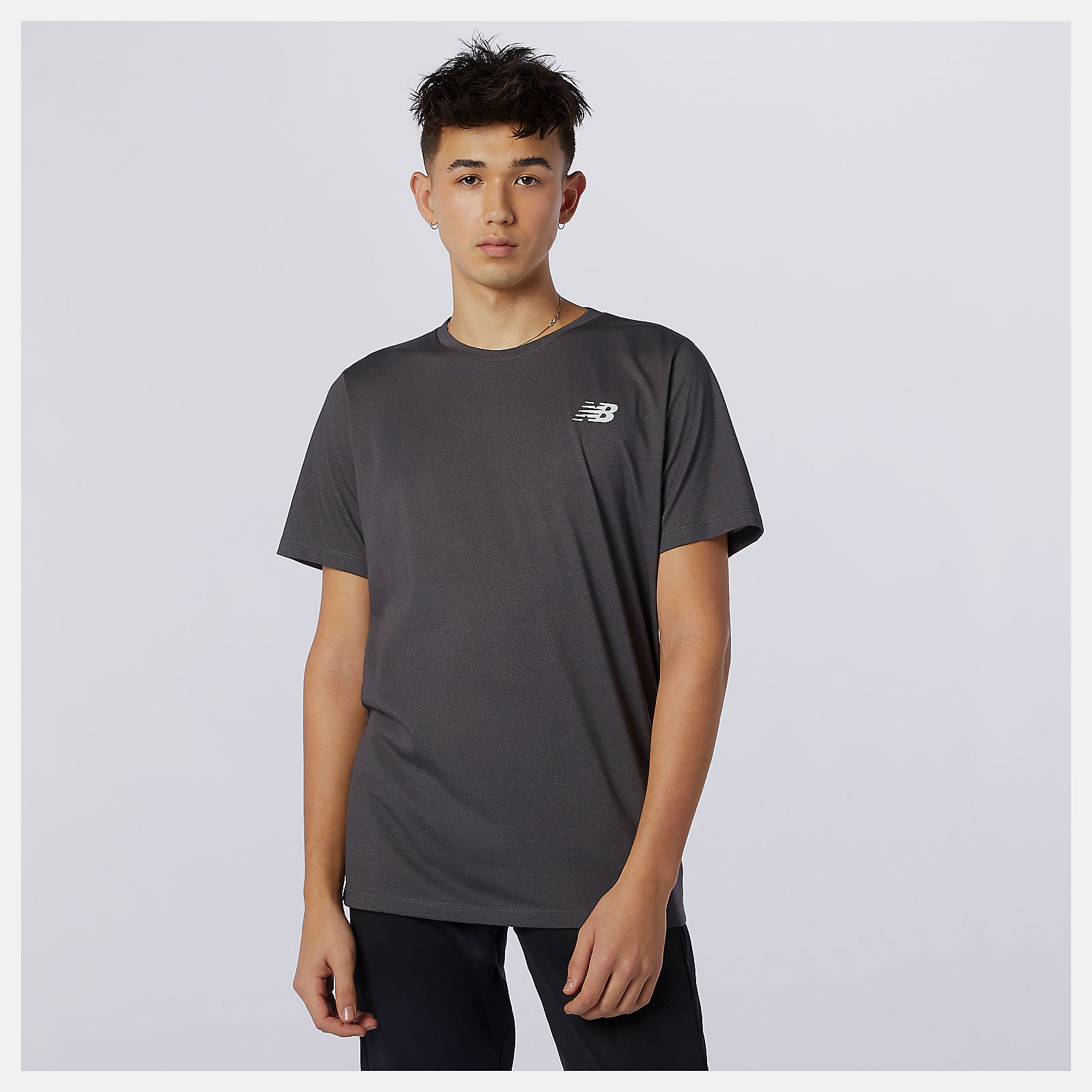 Black Heather Heathertech Tee | New Balance Clothing