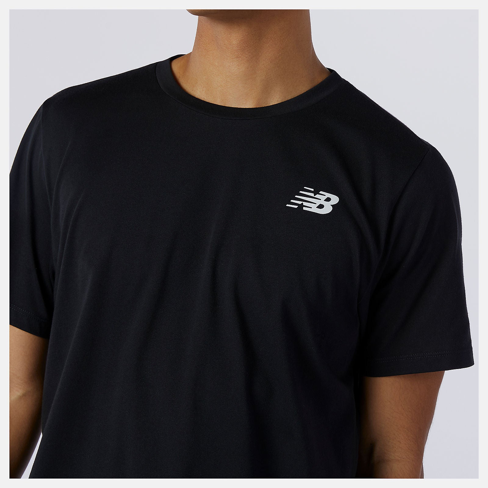 Black Heathertech Tee | New Balance Clothing