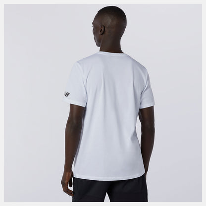 White Multi Graphic Heathertech Tee | New Balance Clothing