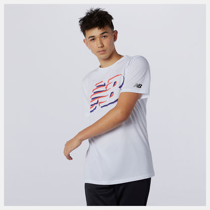 White Graphic Heathertech Tee | New Balance Clothing