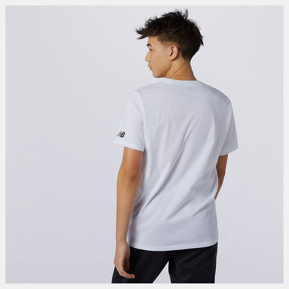 White Graphic Heathertech Tee | New Balance Clothing