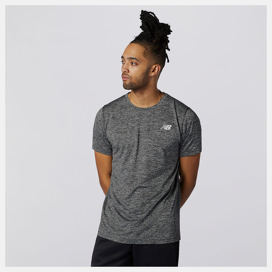 Black Heather Tenacity Tee | New Balance Clothing