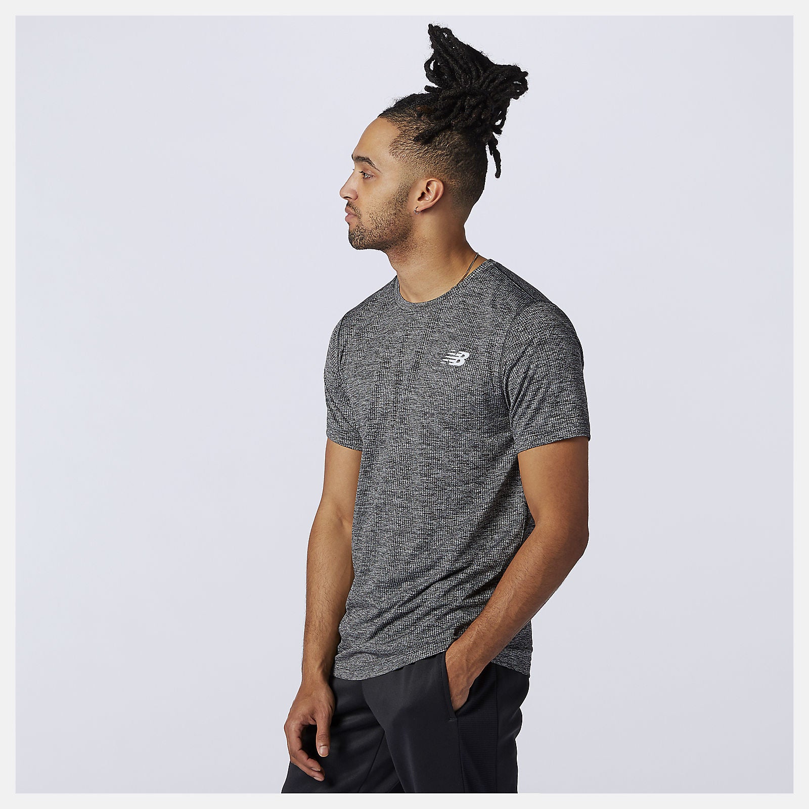 Black Heather Tenacity Tee | New Balance Clothing