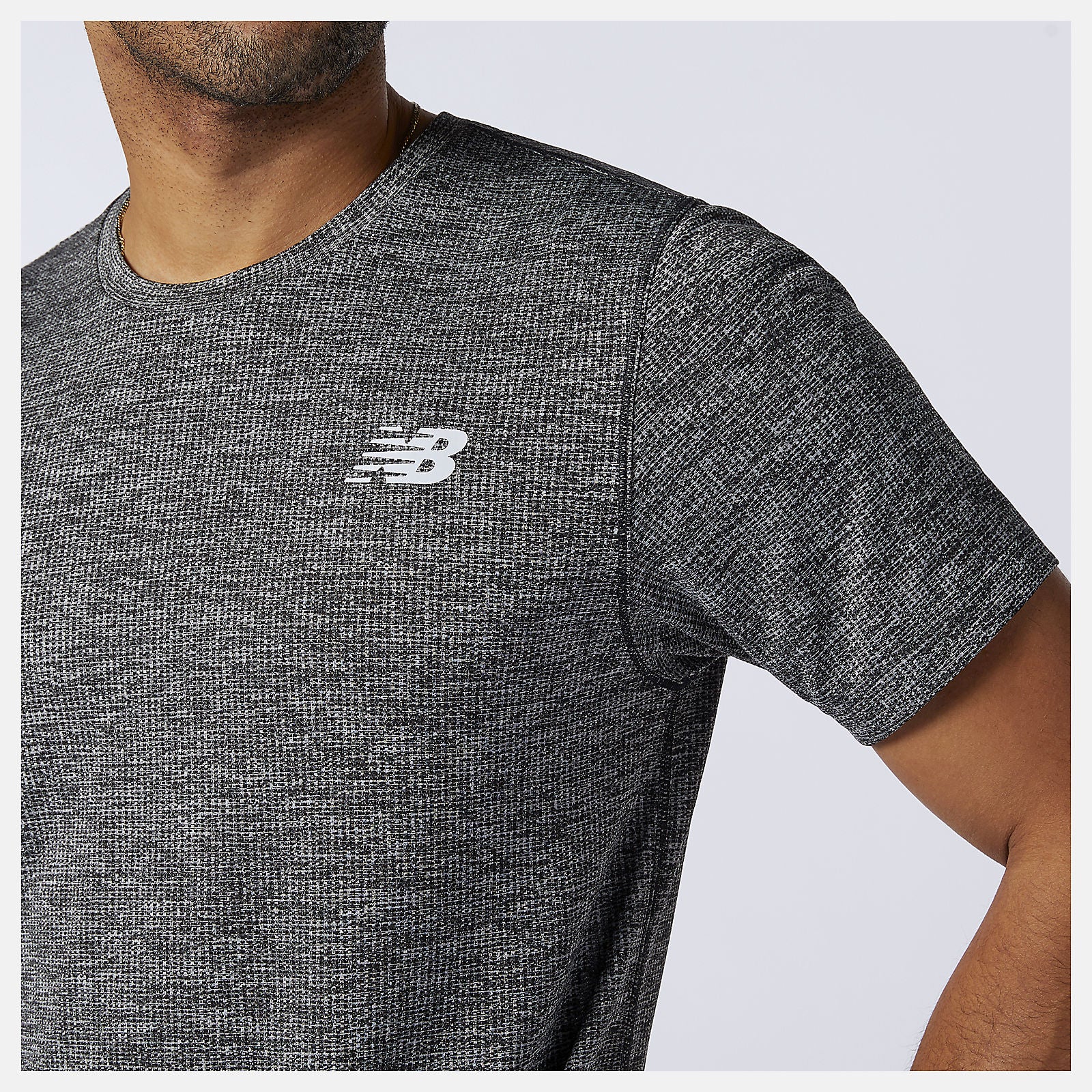 Black Heather Tenacity Tee | New Balance Clothing