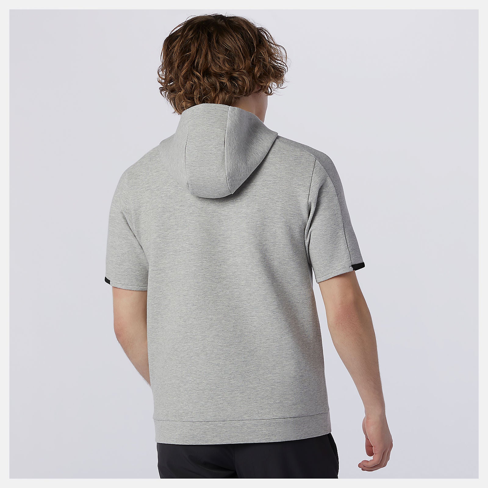 Athletic Grey Fortitech Fleece Short Sleeve Hoodie | New Balance Clothing