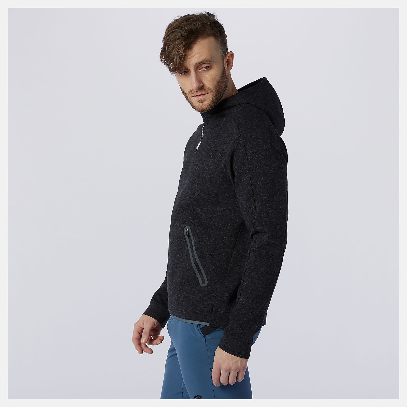 Black Heather Fortitech Fleece Pullover | New Balance Clothing