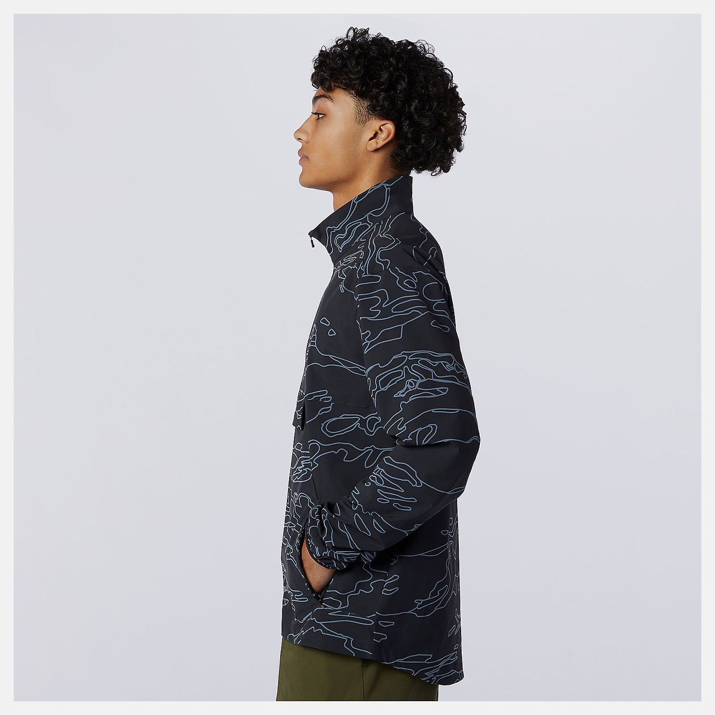 Black Print Fortitech Printed Woven Pullover | New Balance Clothing