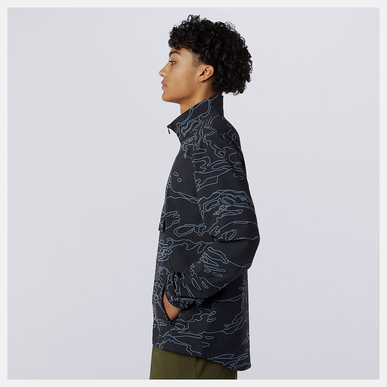 Black Print Fortitech Printed Woven Pullover | New Balance Clothing