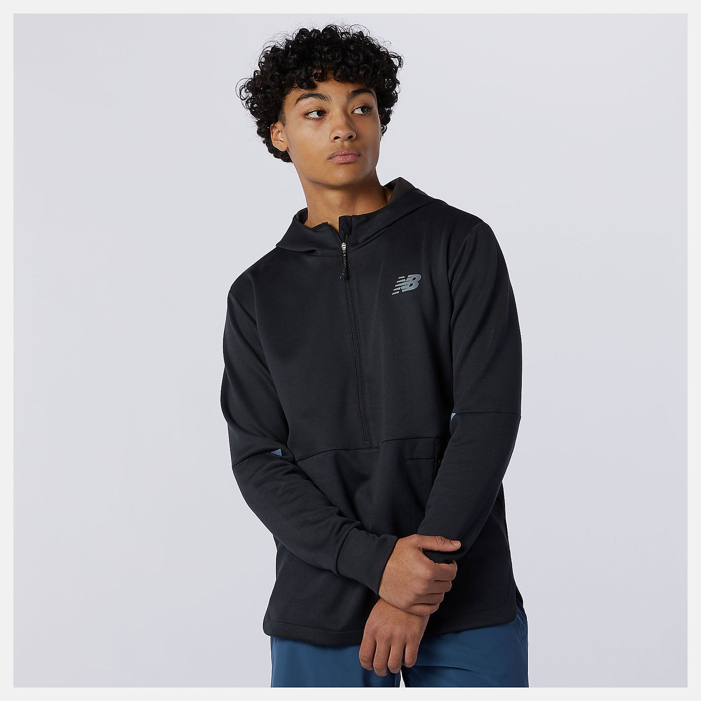 Black Heather Q Speed Fuel Hoodie | New Balance Clothing