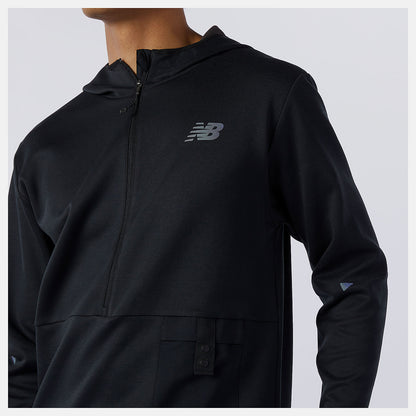 Black Heather Q Speed Fuel Hoodie | New Balance Clothing