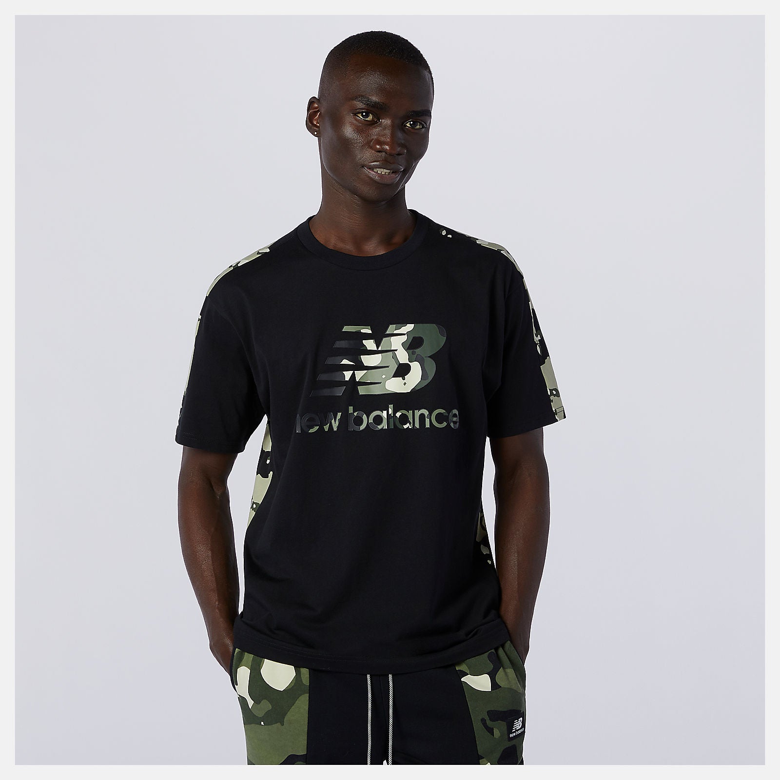 Black Multi NB Essential Camo Tee | New Balance Clothing
