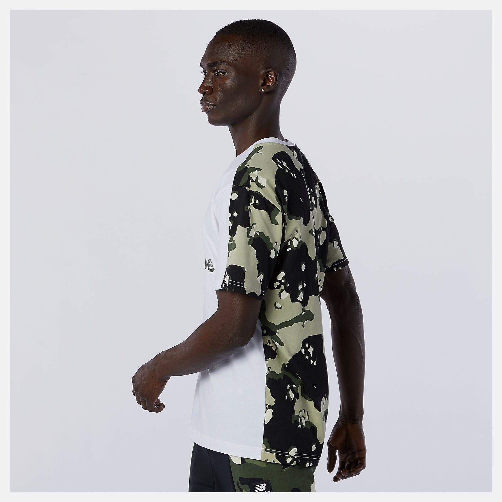 White Multi NB Essential Camo Tee | New Balance Clothing