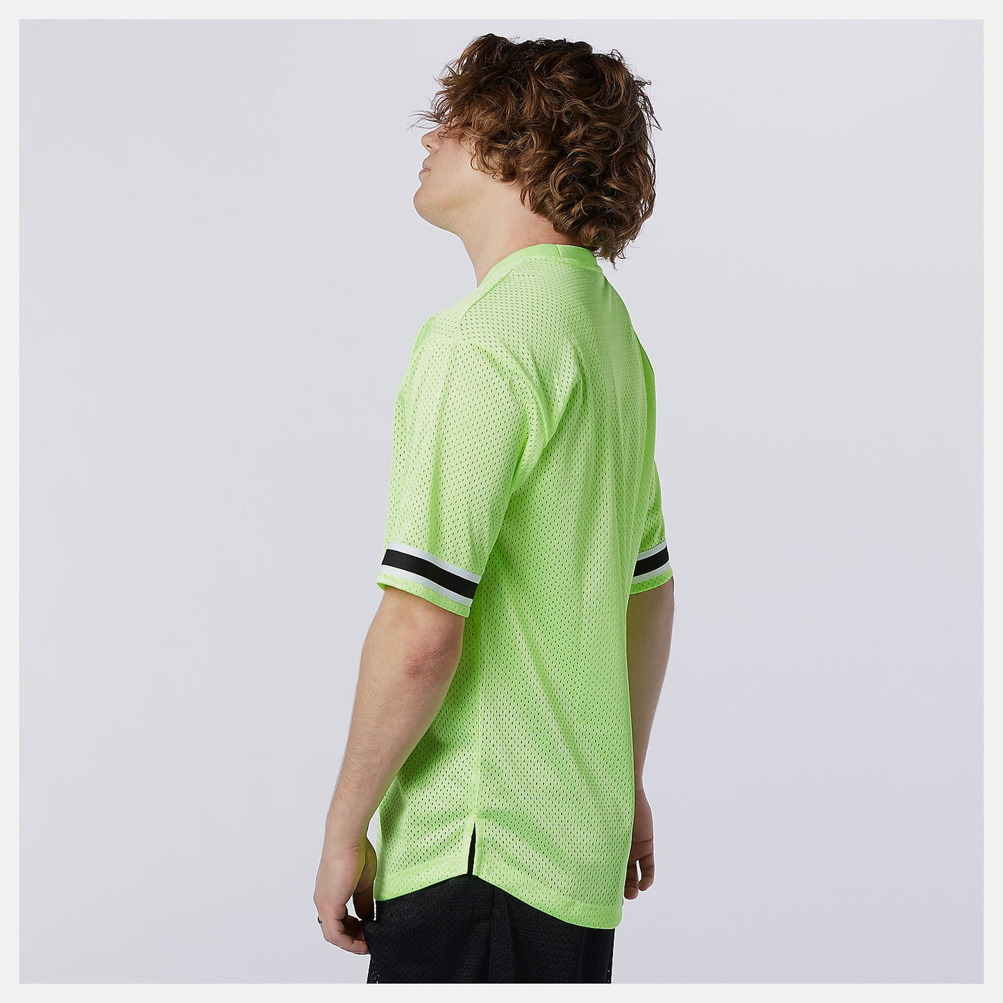 Bleached Lime Glo NB Athletics Psy Varsity Mesh Tee | New Balance Clothing