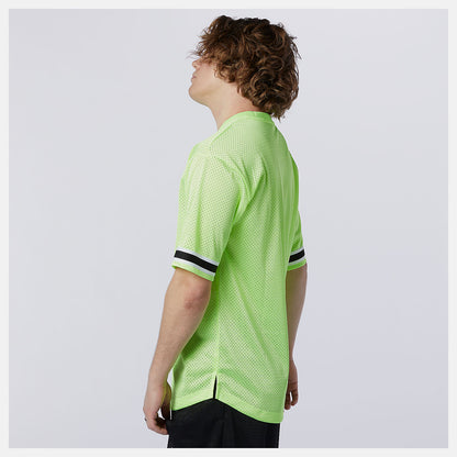 Bleached Lime Glo NB Athletics Psy Varsity Mesh Tee | New Balance Clothing