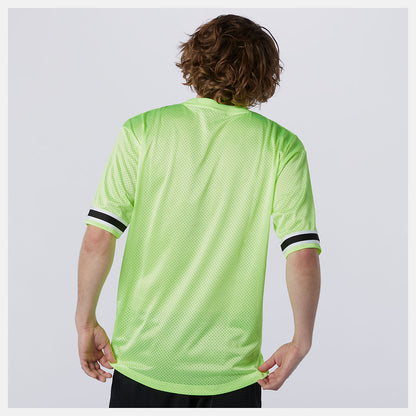 Bleached Lime Glo NB Athletics Psy Varsity Mesh Tee | New Balance Clothing