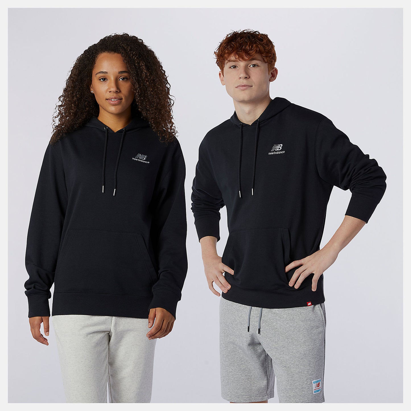 Black NB Essentials Embroidered Hoodie | New Balance Clothing