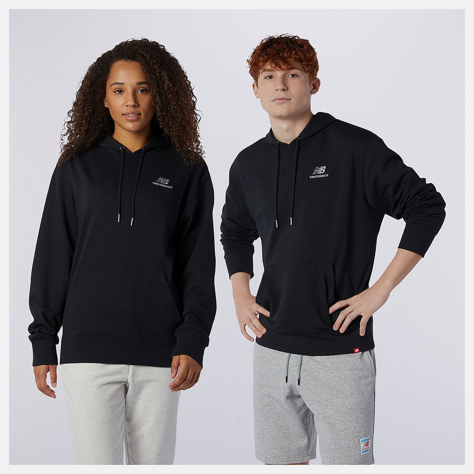 Black NB Essentials Embroidered Hoodie | New Balance Clothing