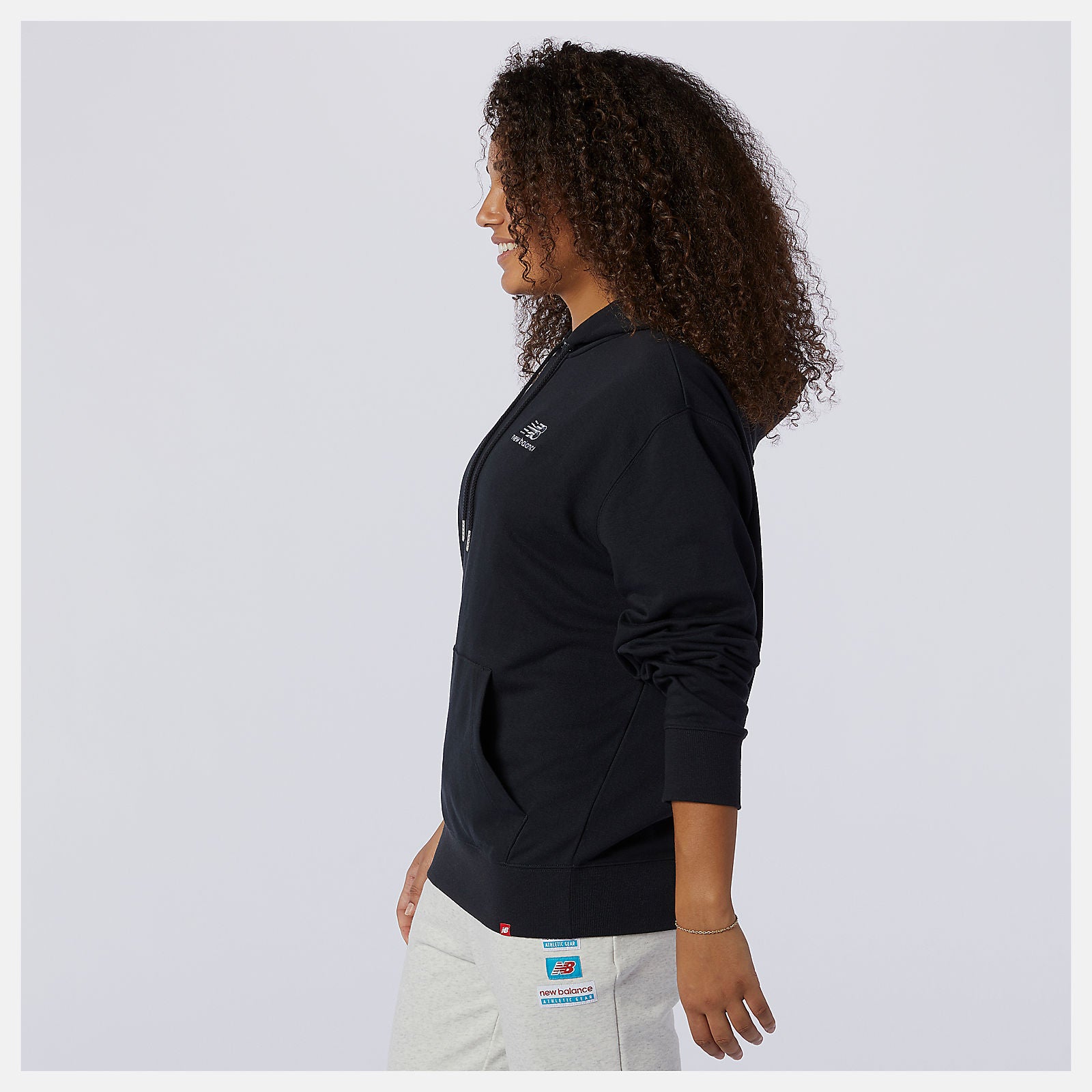 Black NB Essentials Embroidered Hoodie | New Balance Clothing