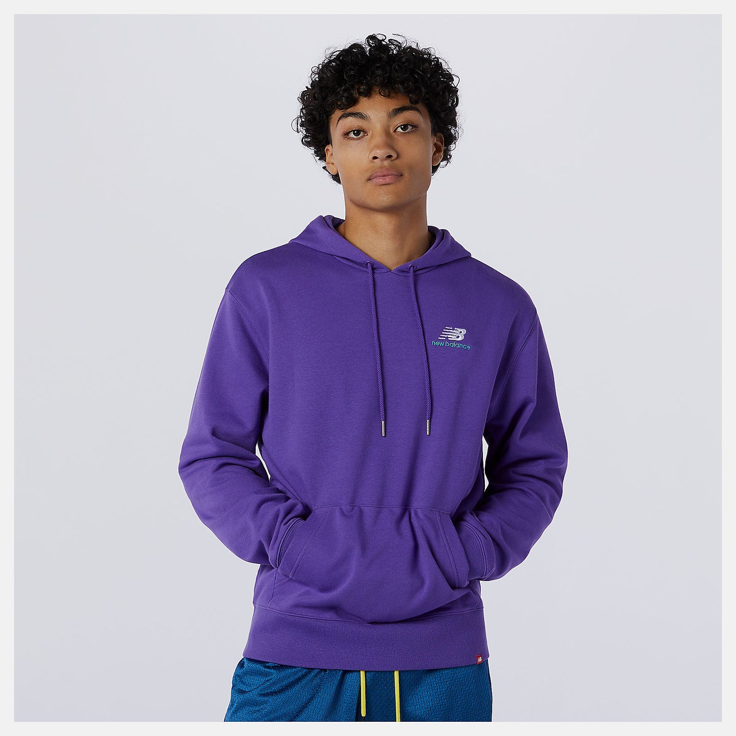Prism Purple NB Essentials Embroidered Hoodie | New Balance Clothing