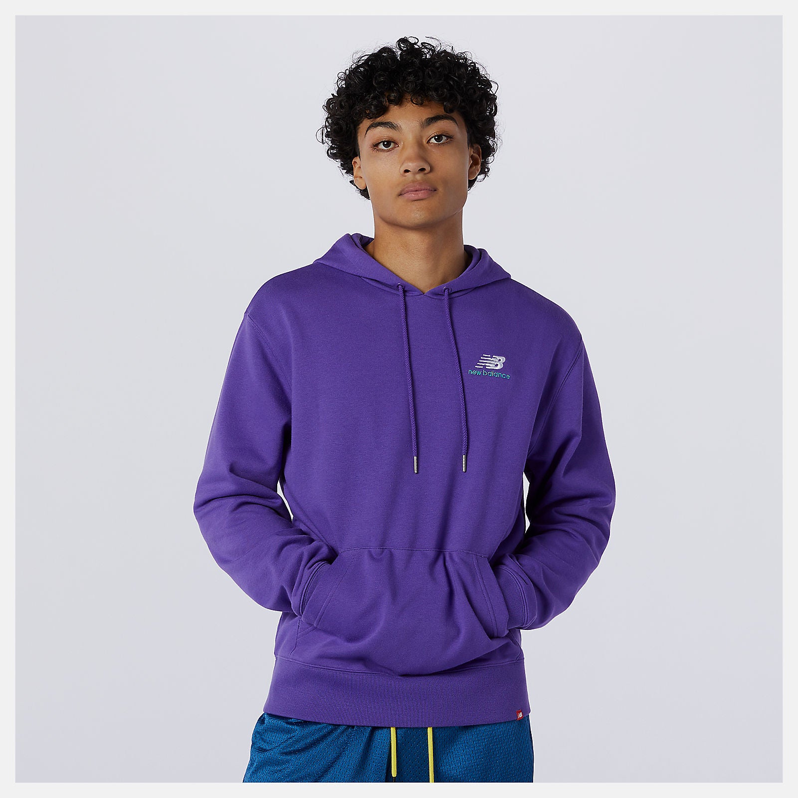Prism Purple NB Essentials Embroidered Hoodie | New Balance Clothing