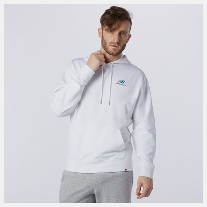 White NB Essentials Embroidered Hoodie | New Balance Clothing