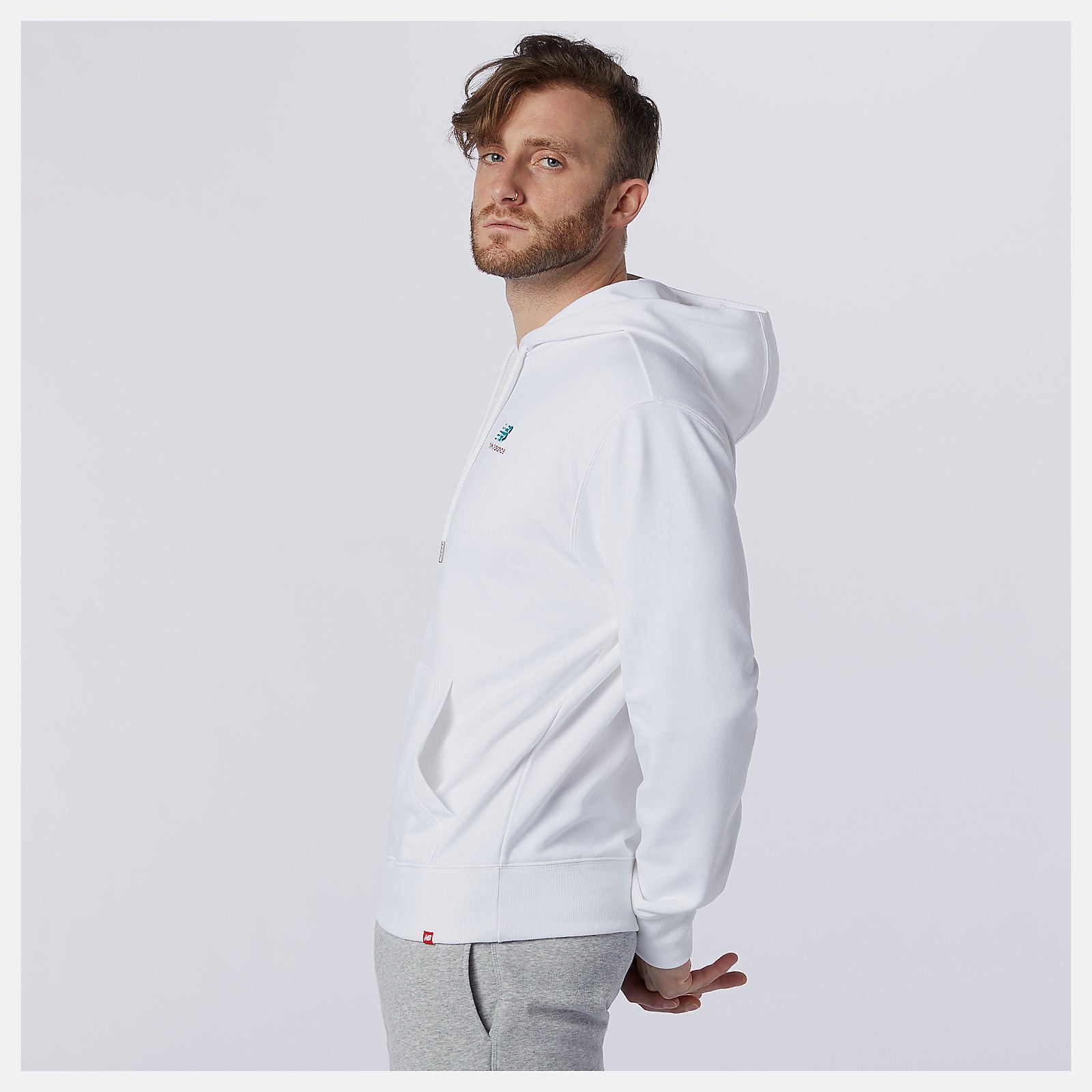 White NB Essentials Embroidered Hoodie | New Balance Clothing