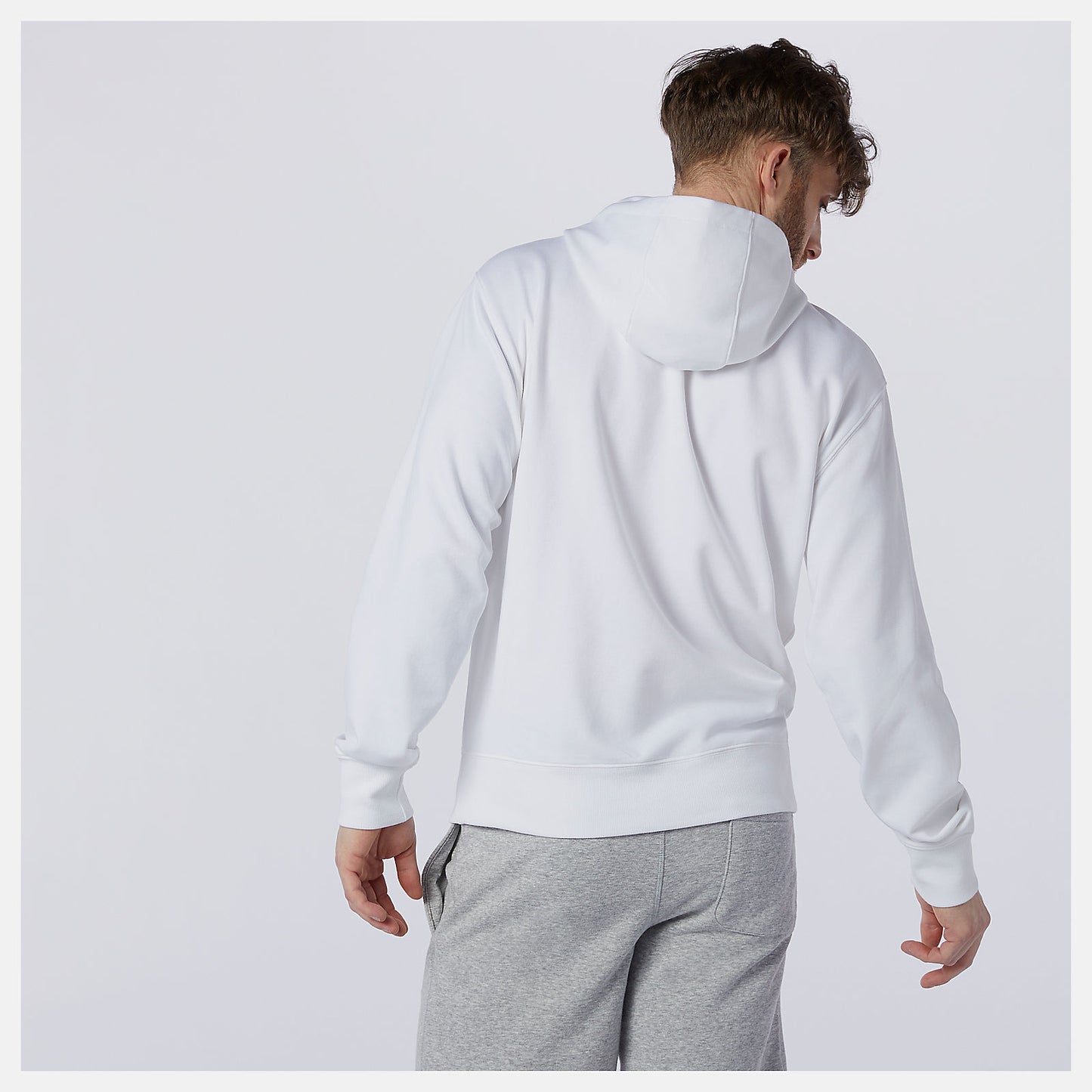 White NB Essentials Embroidered Hoodie | New Balance Clothing