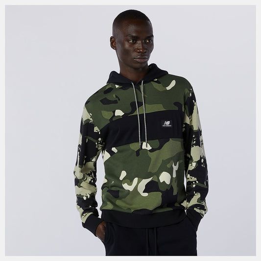 Black/Magnet NB Essentials Fleece Camo Hoodie | New Balance Clothing