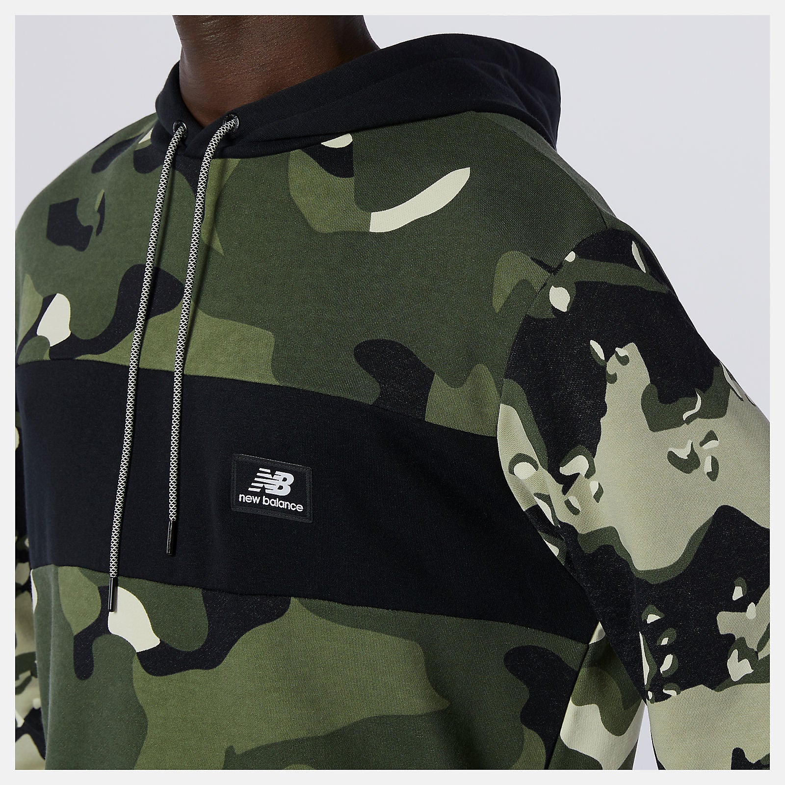 Black/Magnet NB Essentials Fleece Camo Hoodie | New Balance Clothing
