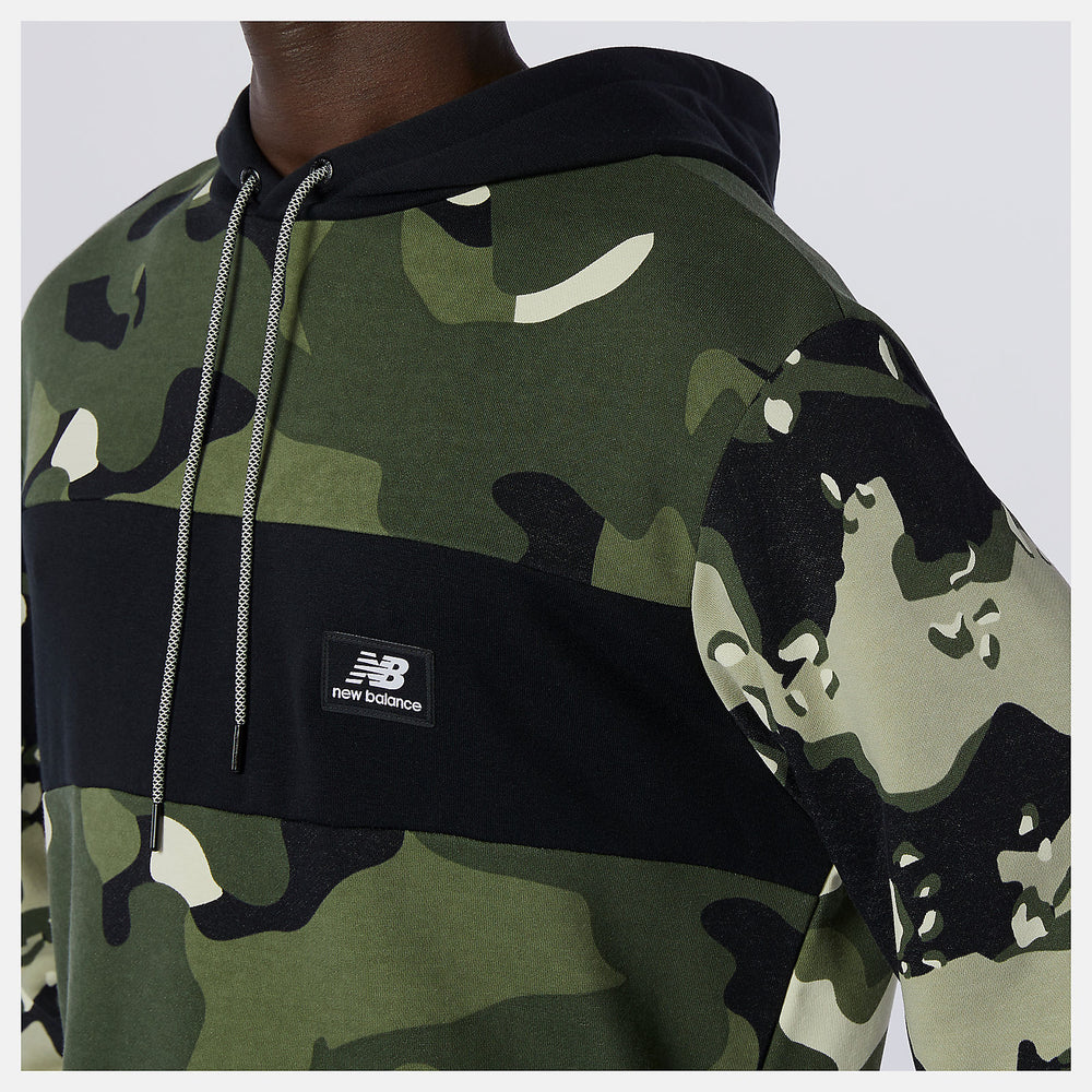 Black/Magnet NB Essentials Fleece Camo Hoodie | New Balance Clothing