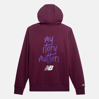 NB Burgundy My Story Matters Hoodie | New Balance Clothing