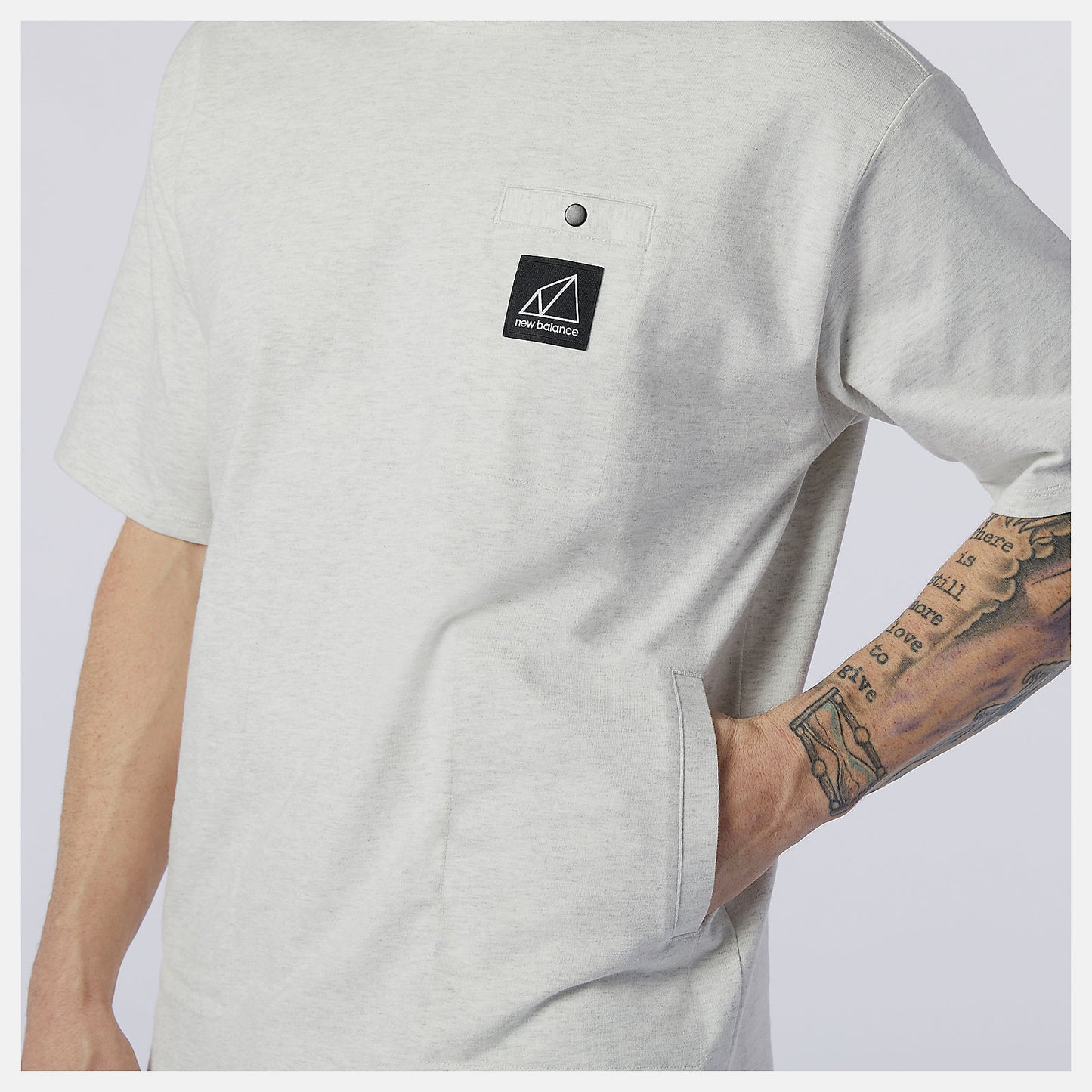 Sea Salt Heather NB All Terrain Pocket Tee | New Balance Clothing