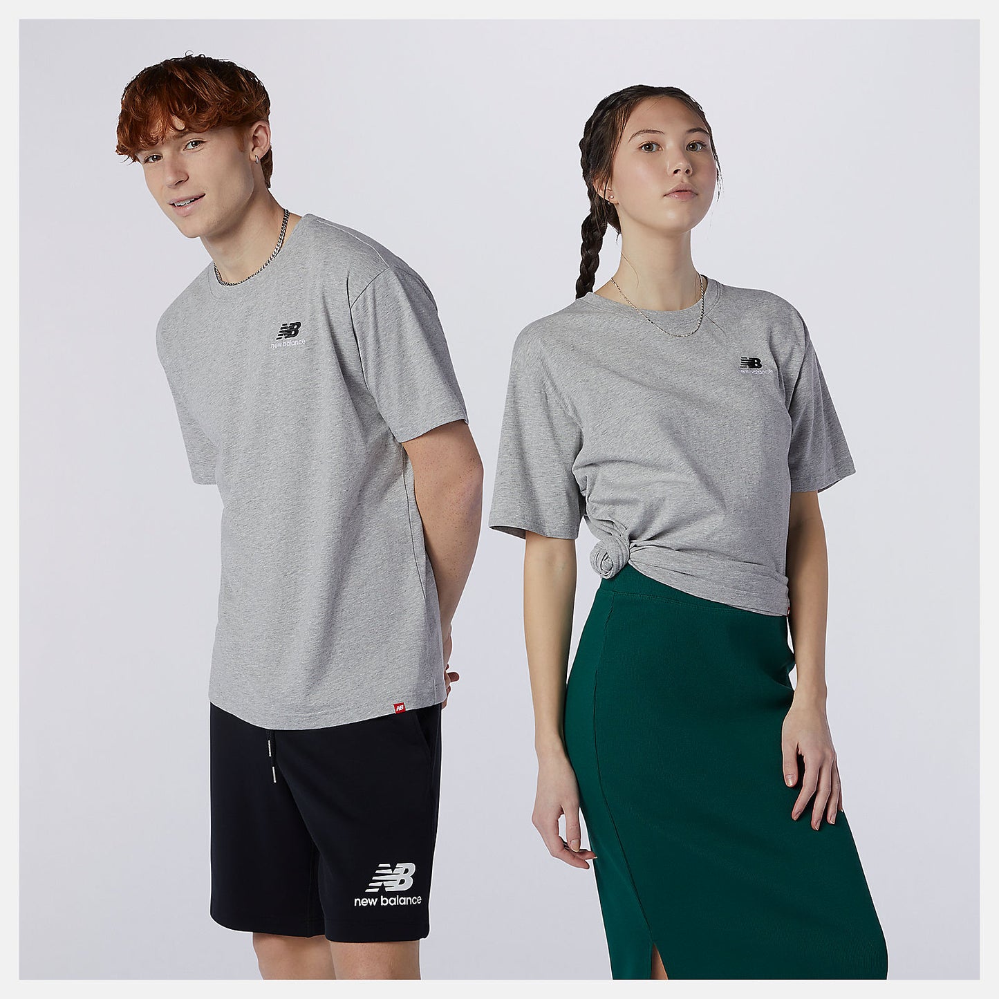Athletic Grey NB Essentials Embroidered Tee | New Balance Clothing